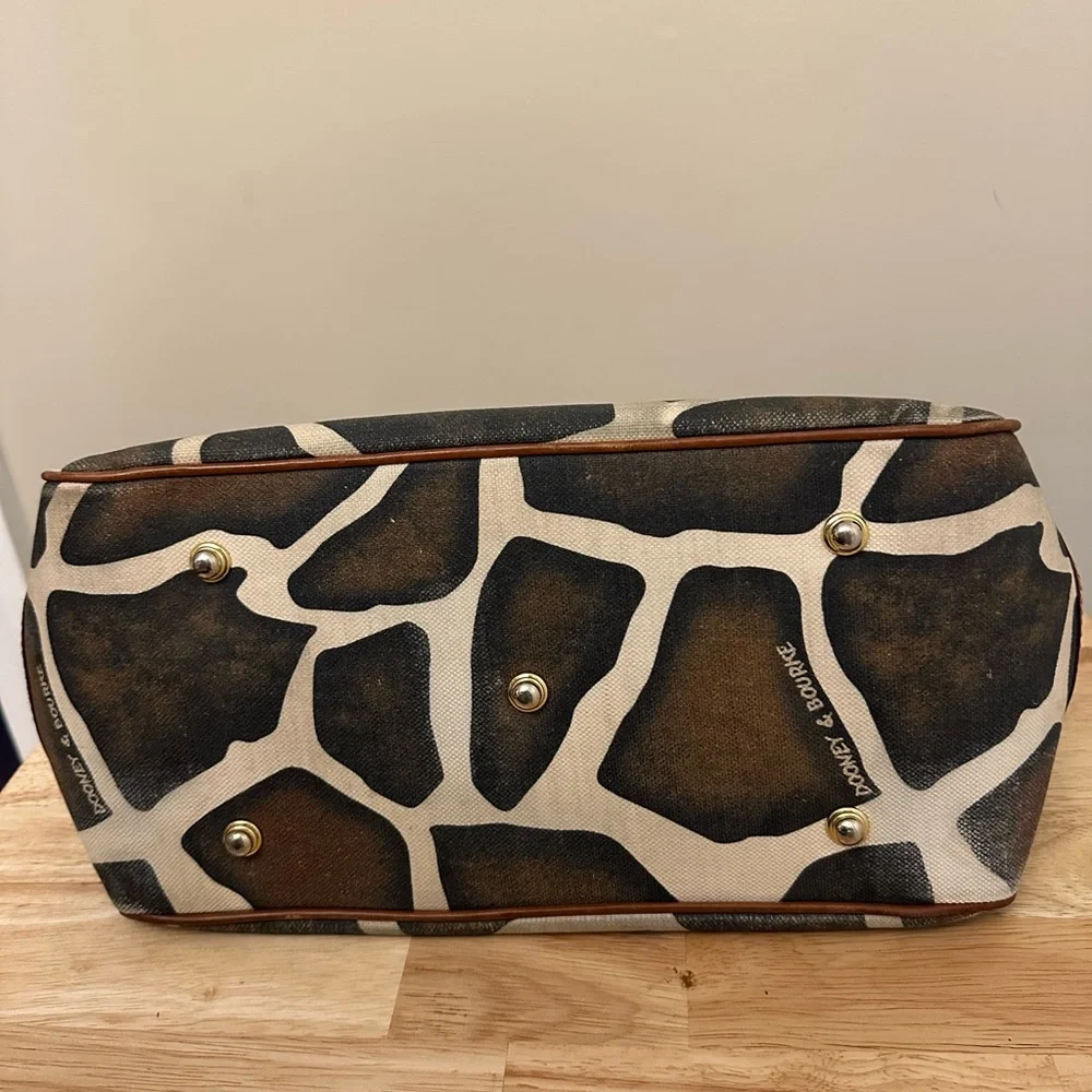 Dooney & Bourke Giraffe Print Canvas Tote with Brown Leather Trim